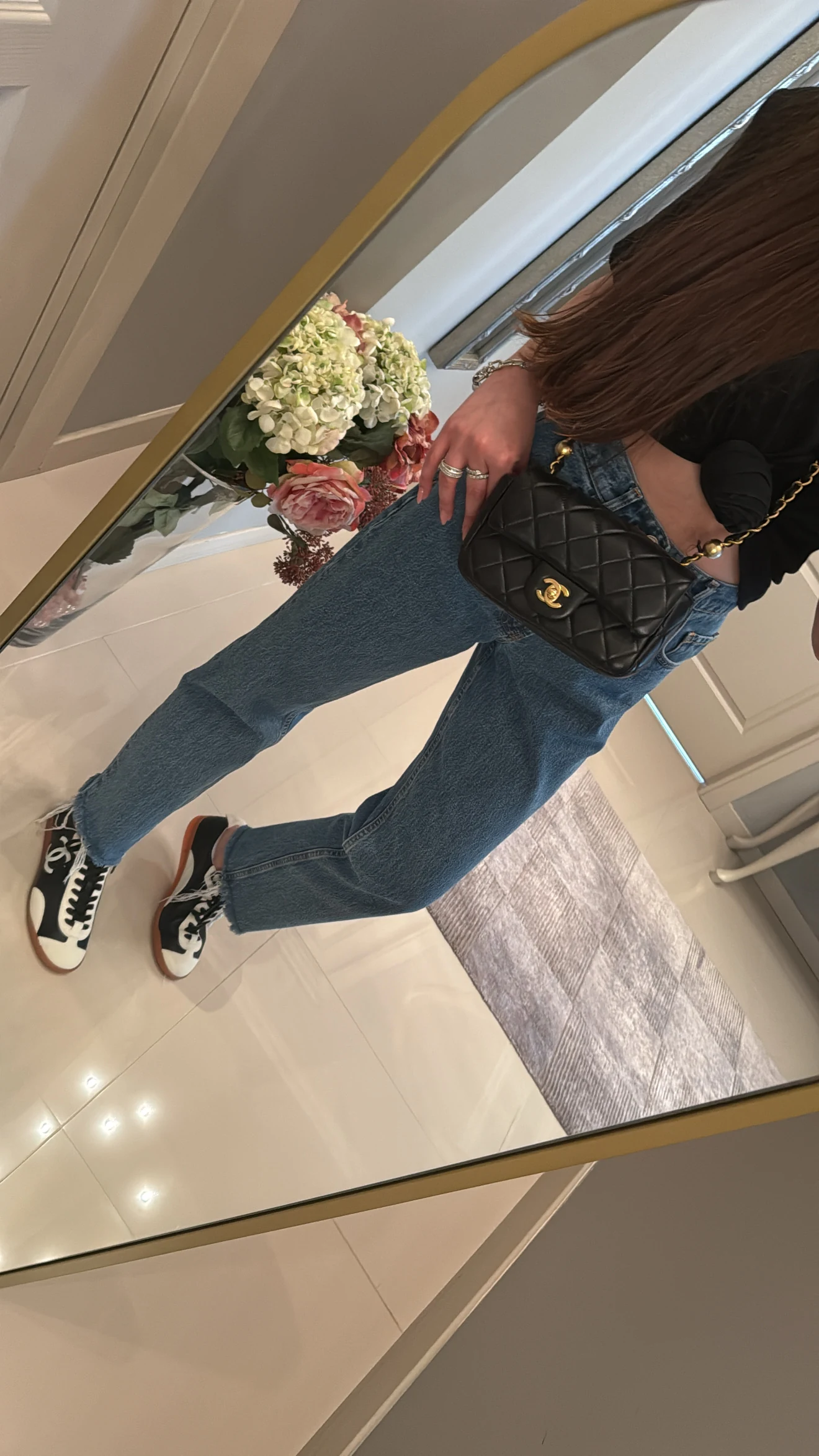 Chnl flap bag Black