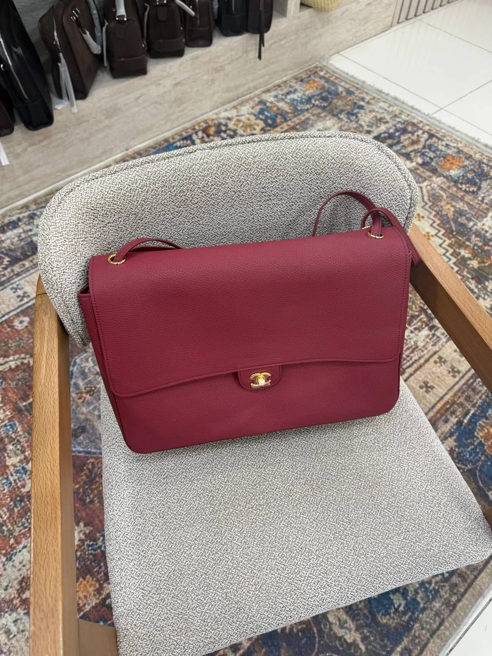Chnl yeni sezon bordo bag büyük boy