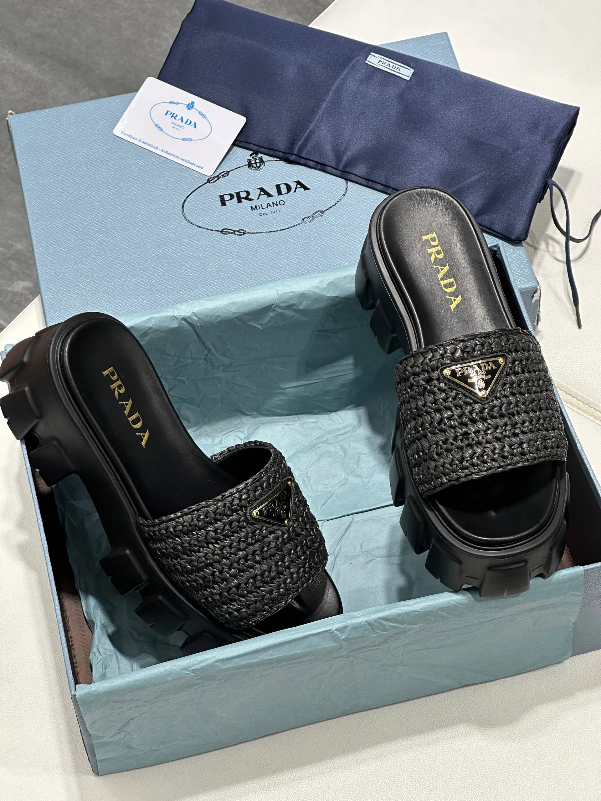 Prd hasır sandal Black platform