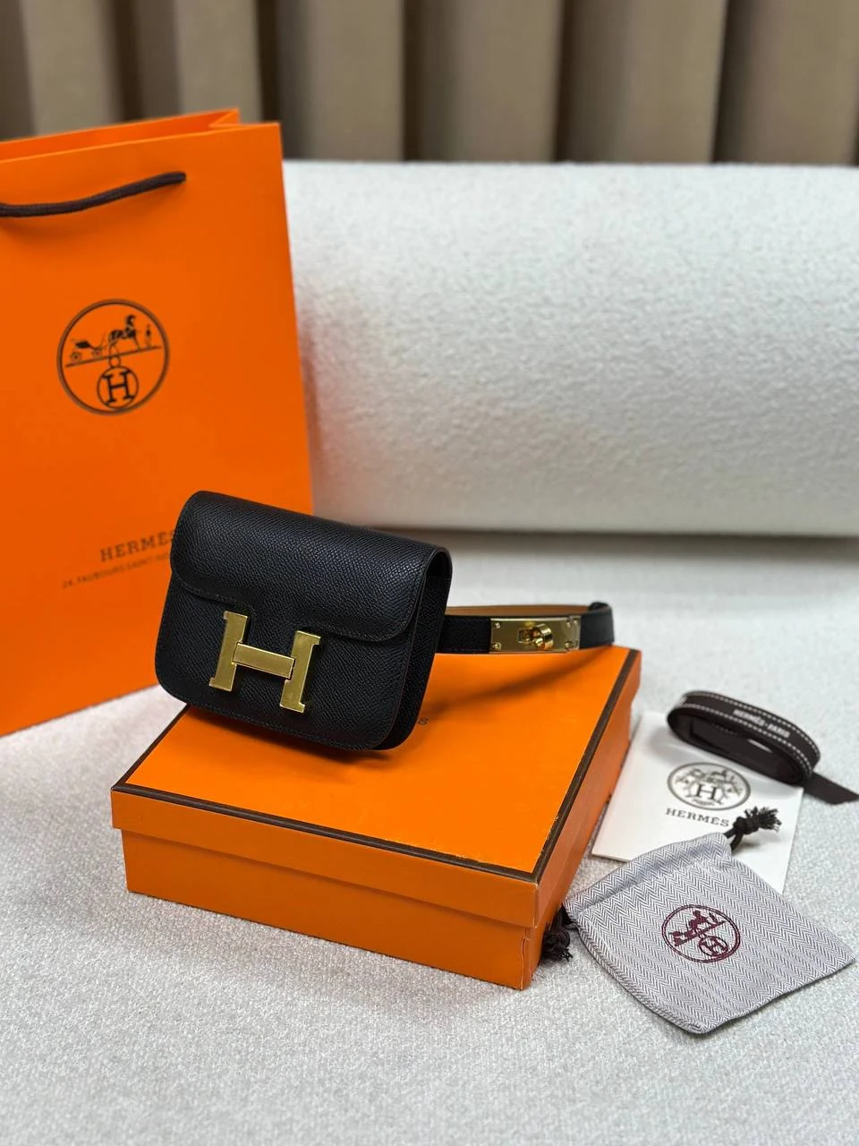Hrms bag Lady belt Black gold