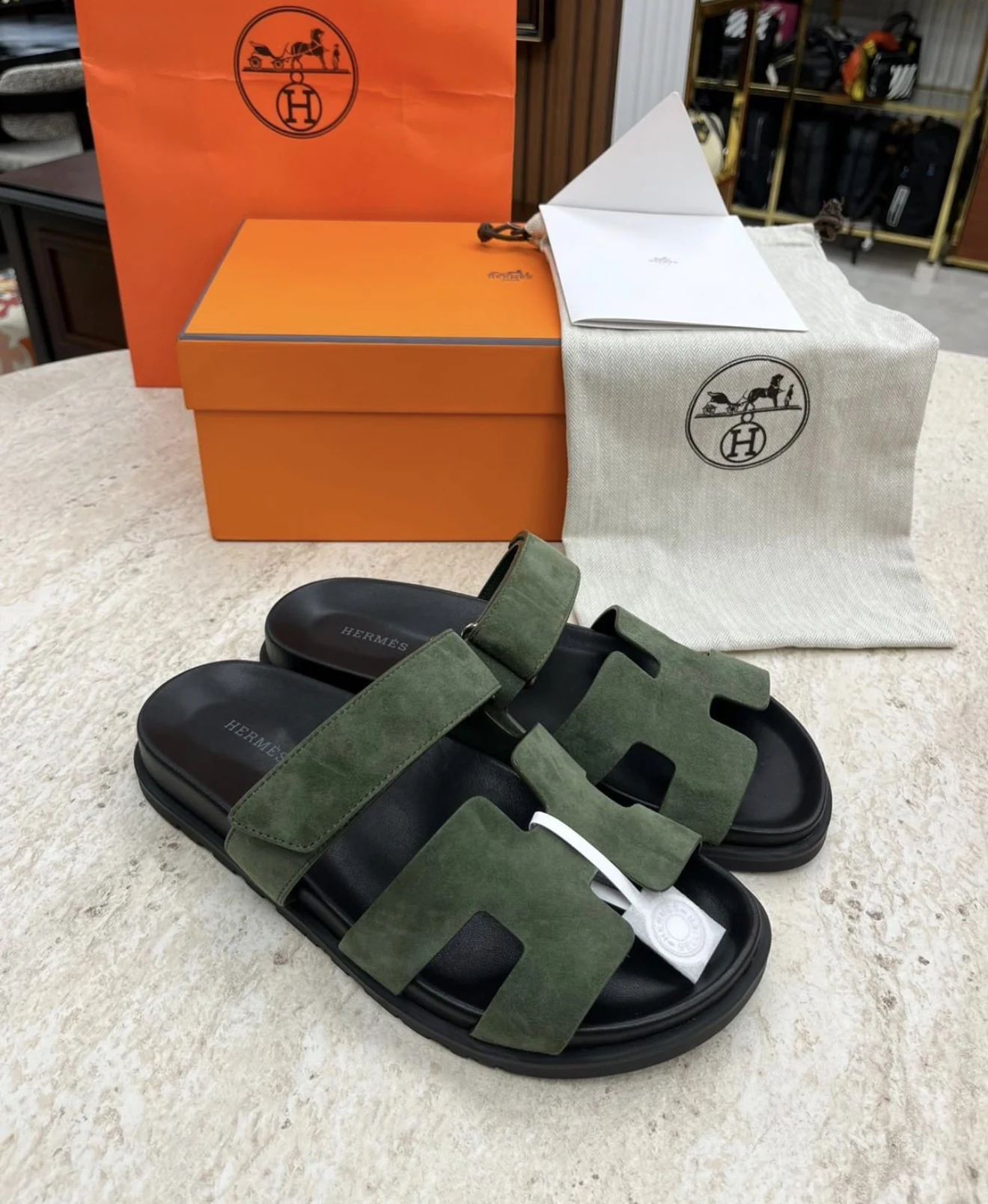 Hrms cypre sandal haki süet