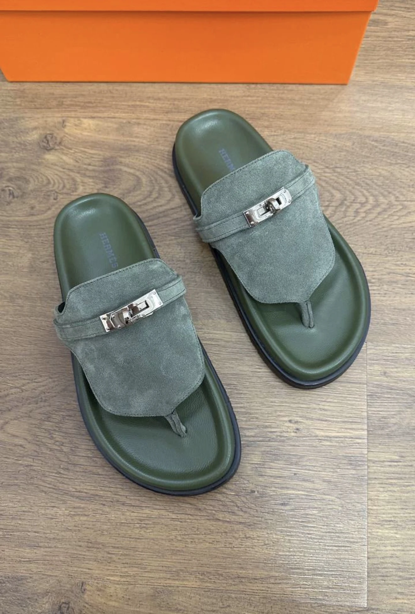 Hrms süet sandal new yeşil