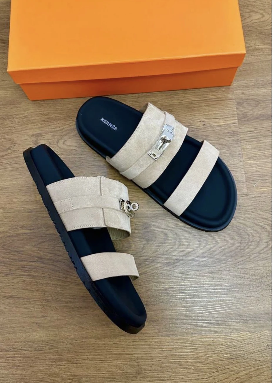 New sandal Hrms süet bej