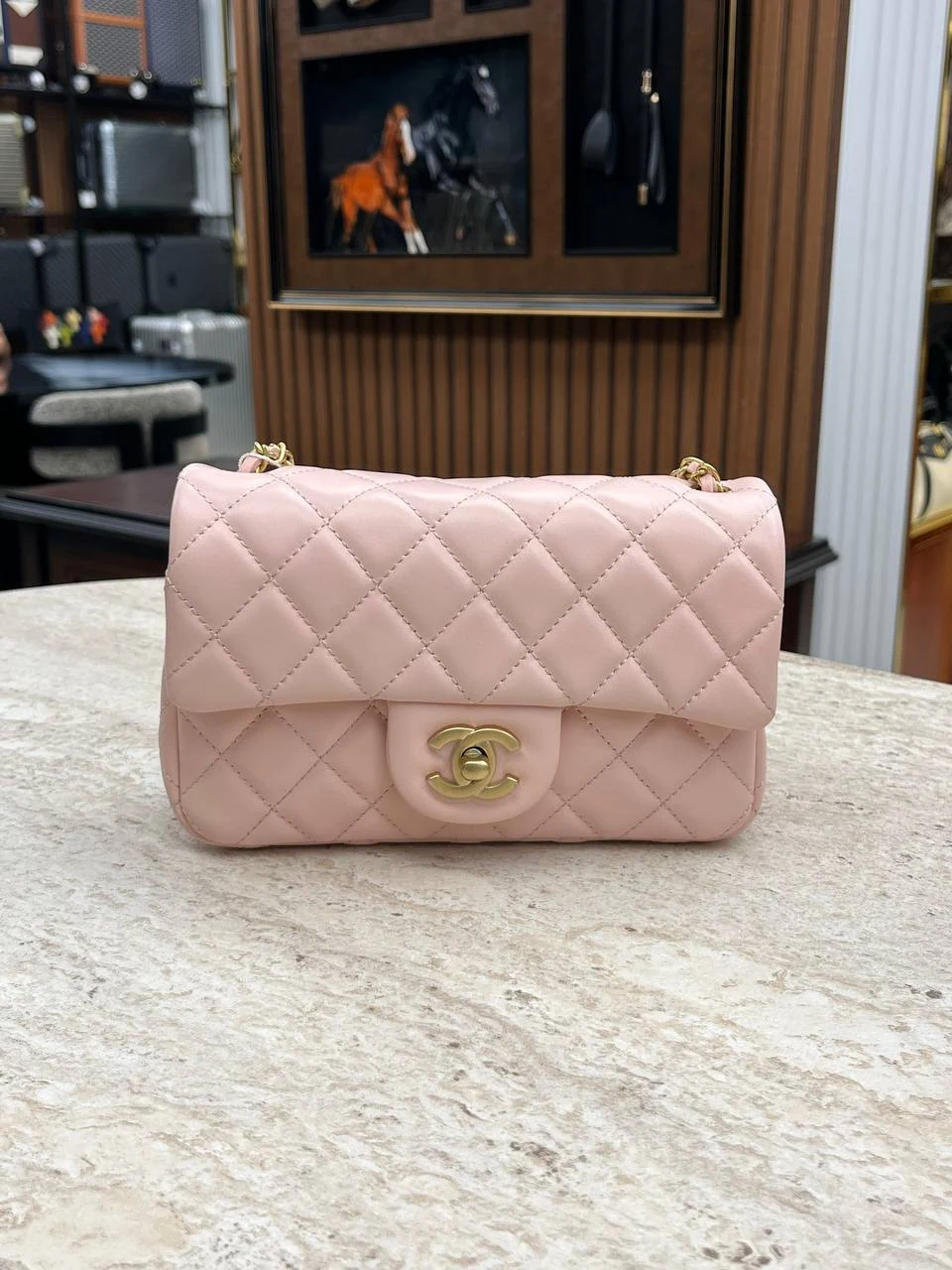 Baby pink Chnl  bag