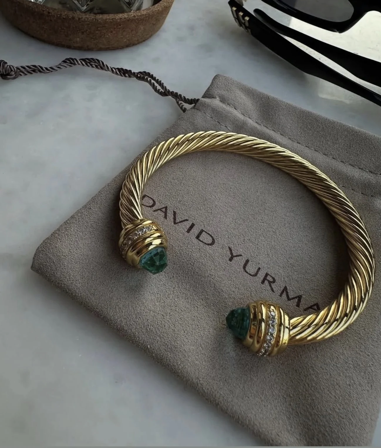DY 7 mm gold turkuaz bileklik