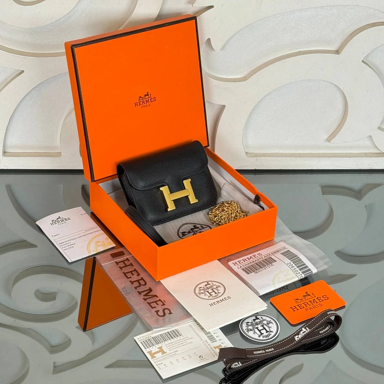 Hrms  bag new black gold