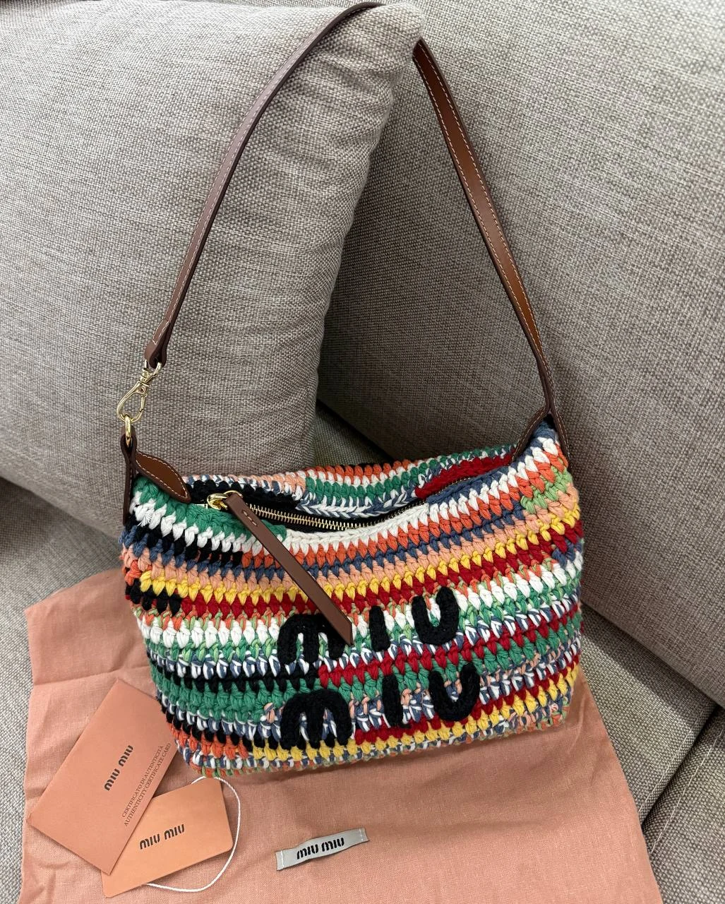 Mi mi çizgili tote bag