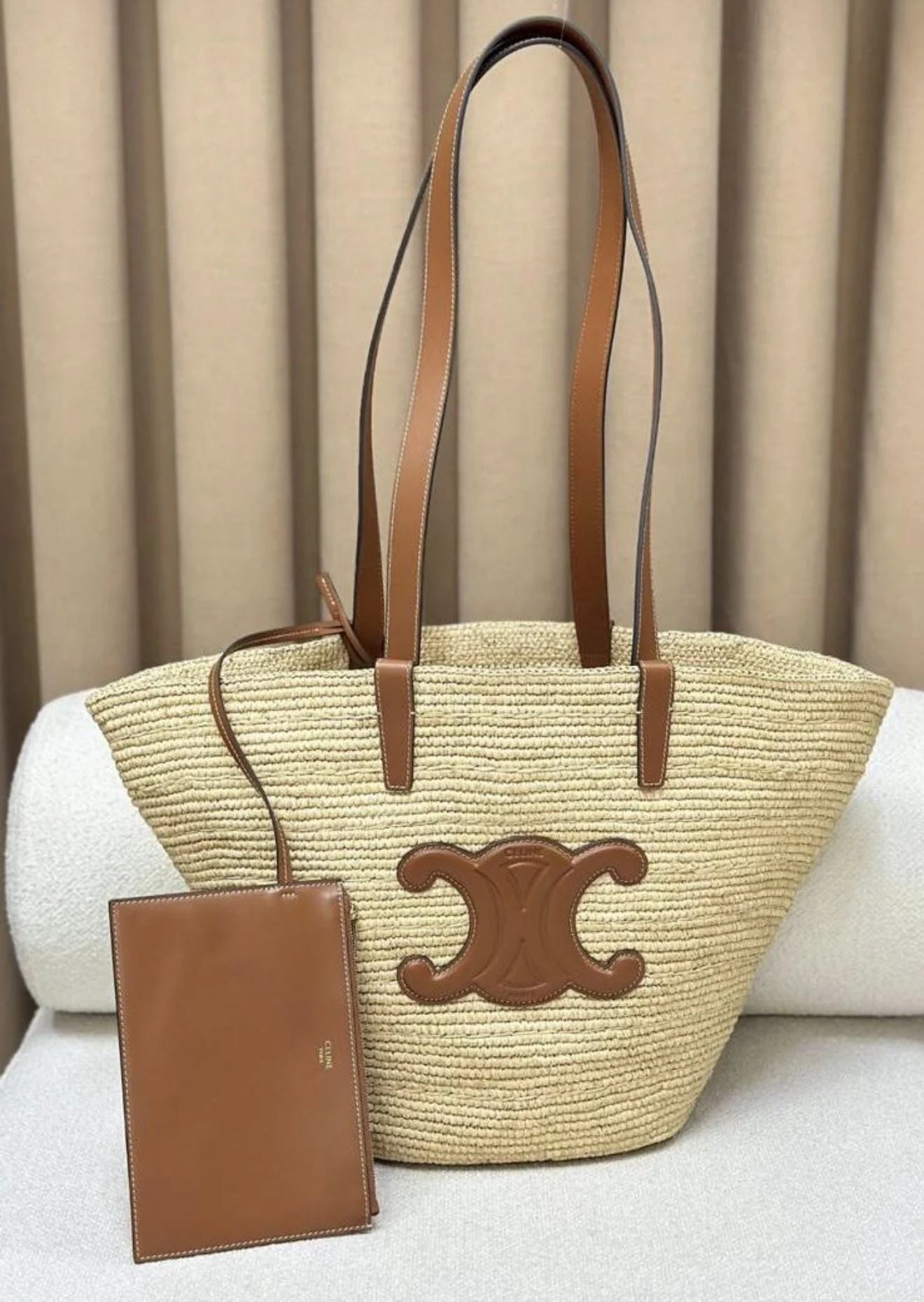 Clne hasır tote bag large