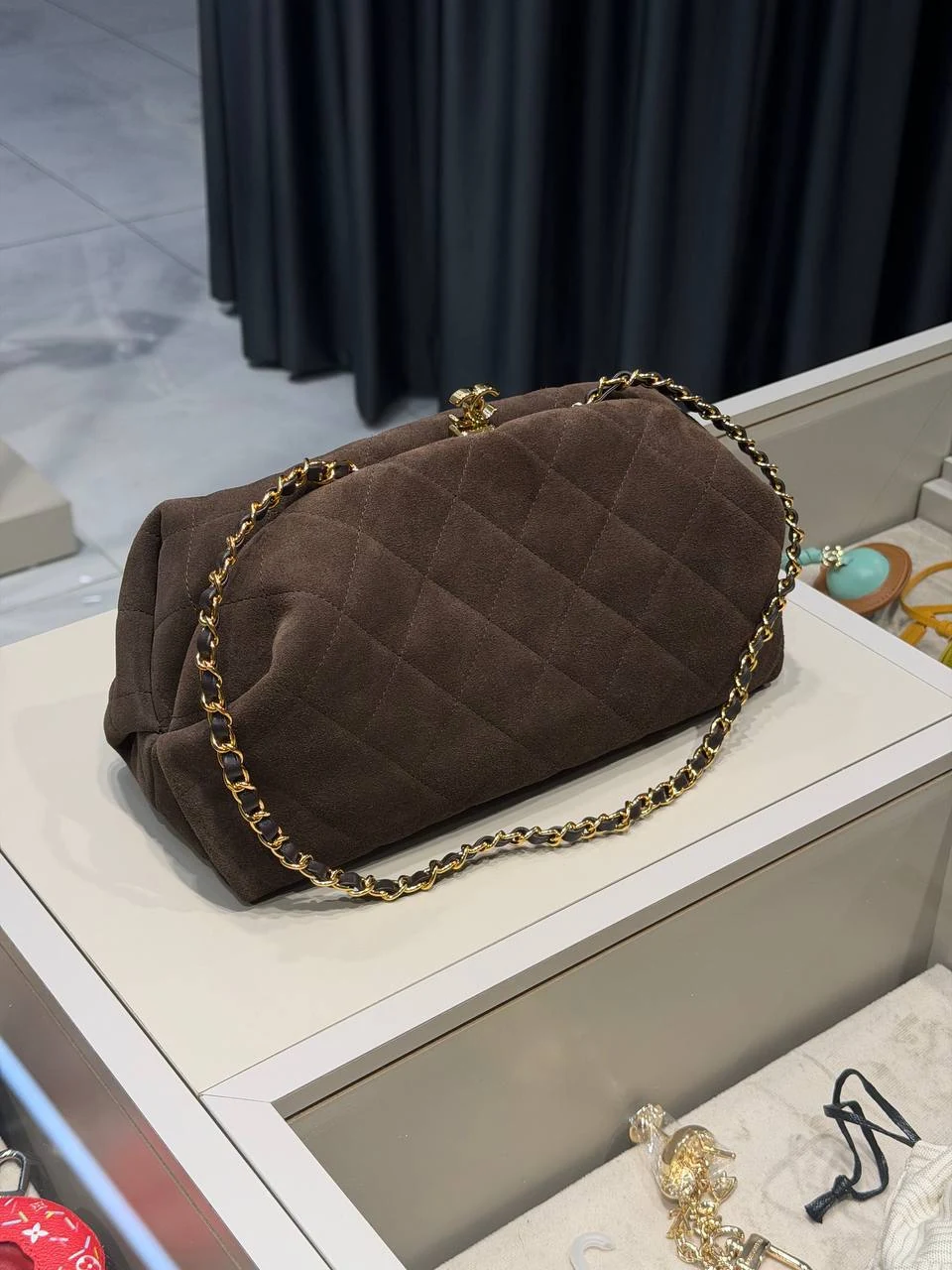 Süet Chnl kahve bag